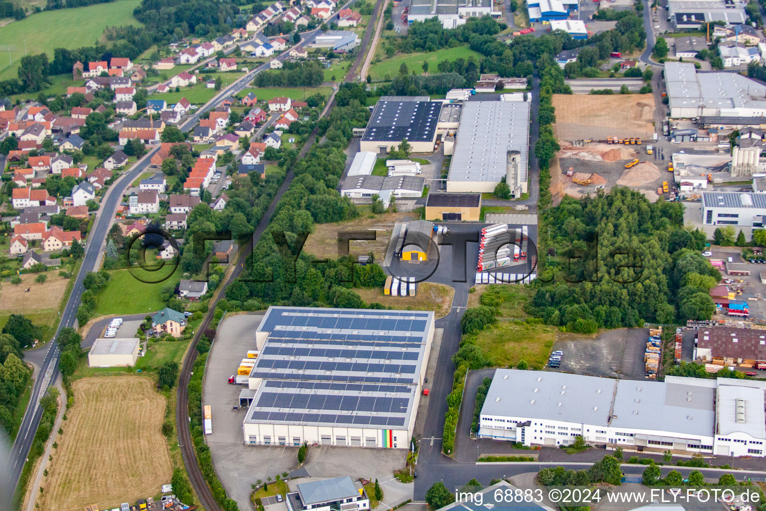 Industrial area with eismann in the district Welkers in Eichenzell in the state Hesse, Germany