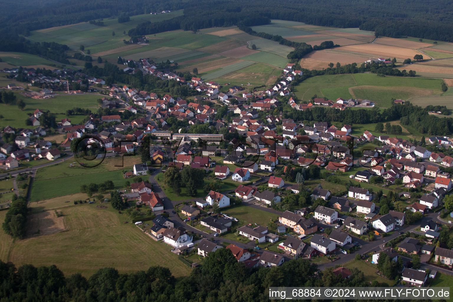 Center market in Neuhof in the state Hesse, Germany