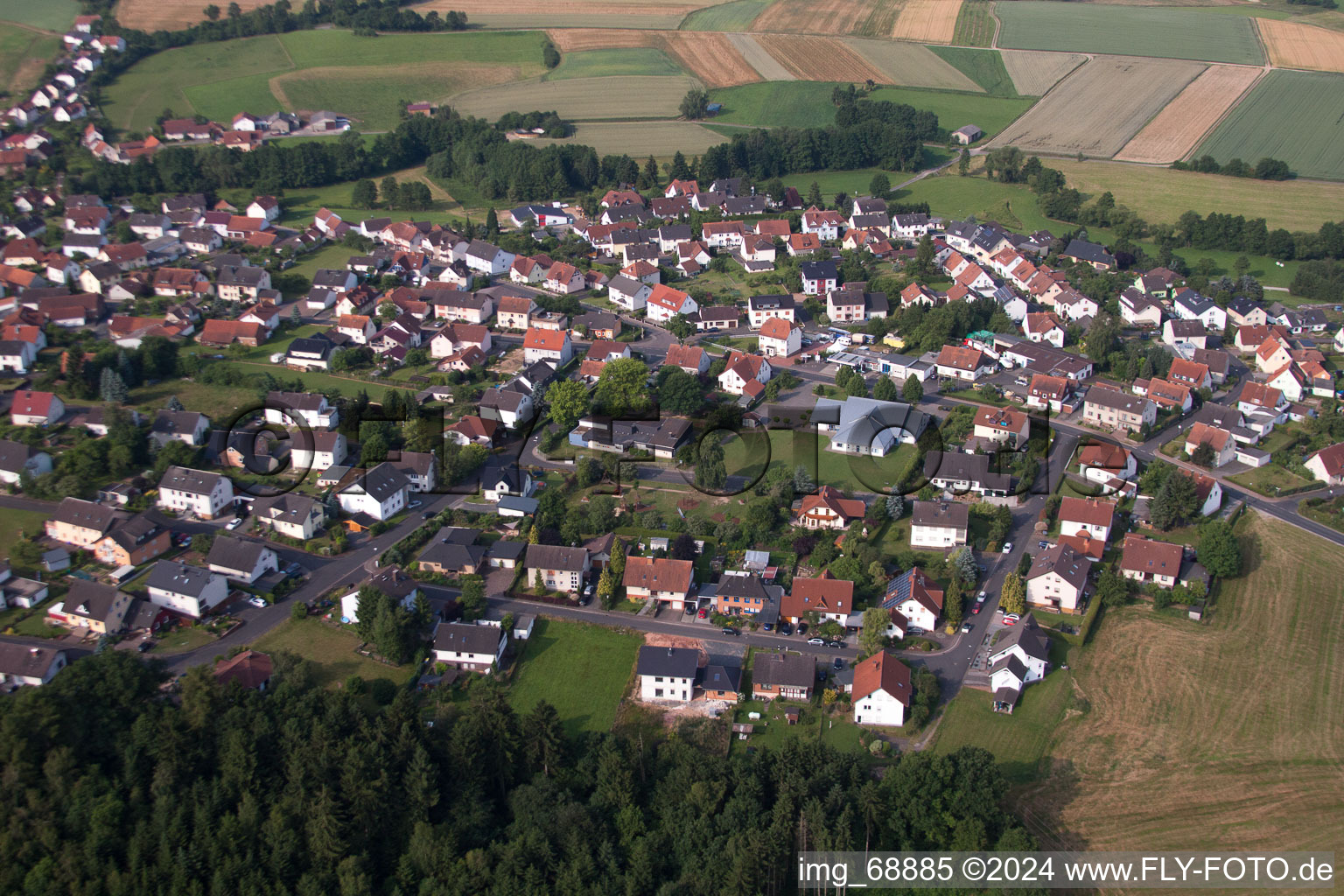 Center market in Neuhof in the state Hesse, Germany