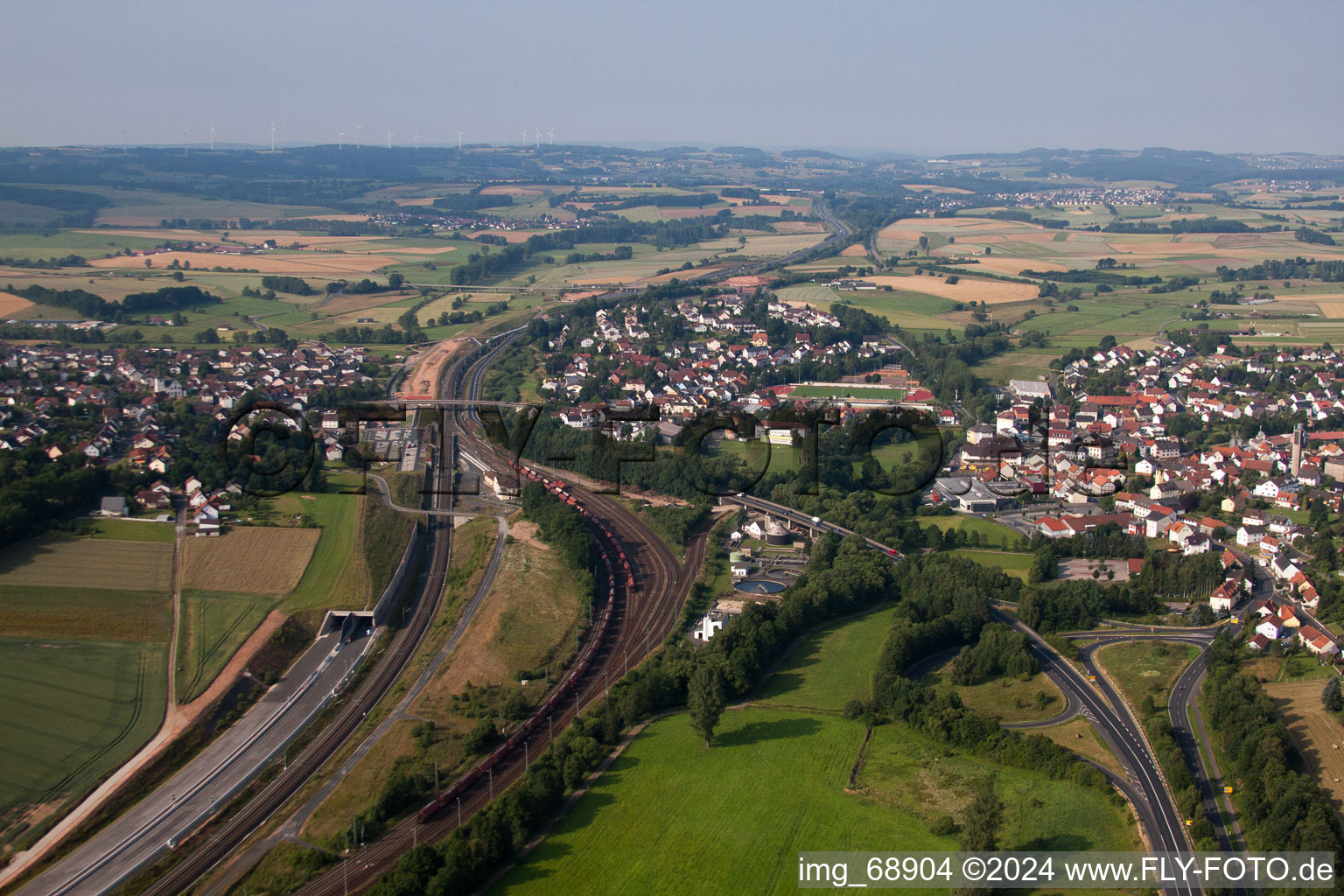 Aerial photograpy of Neuhof in the state Hesse, Germany