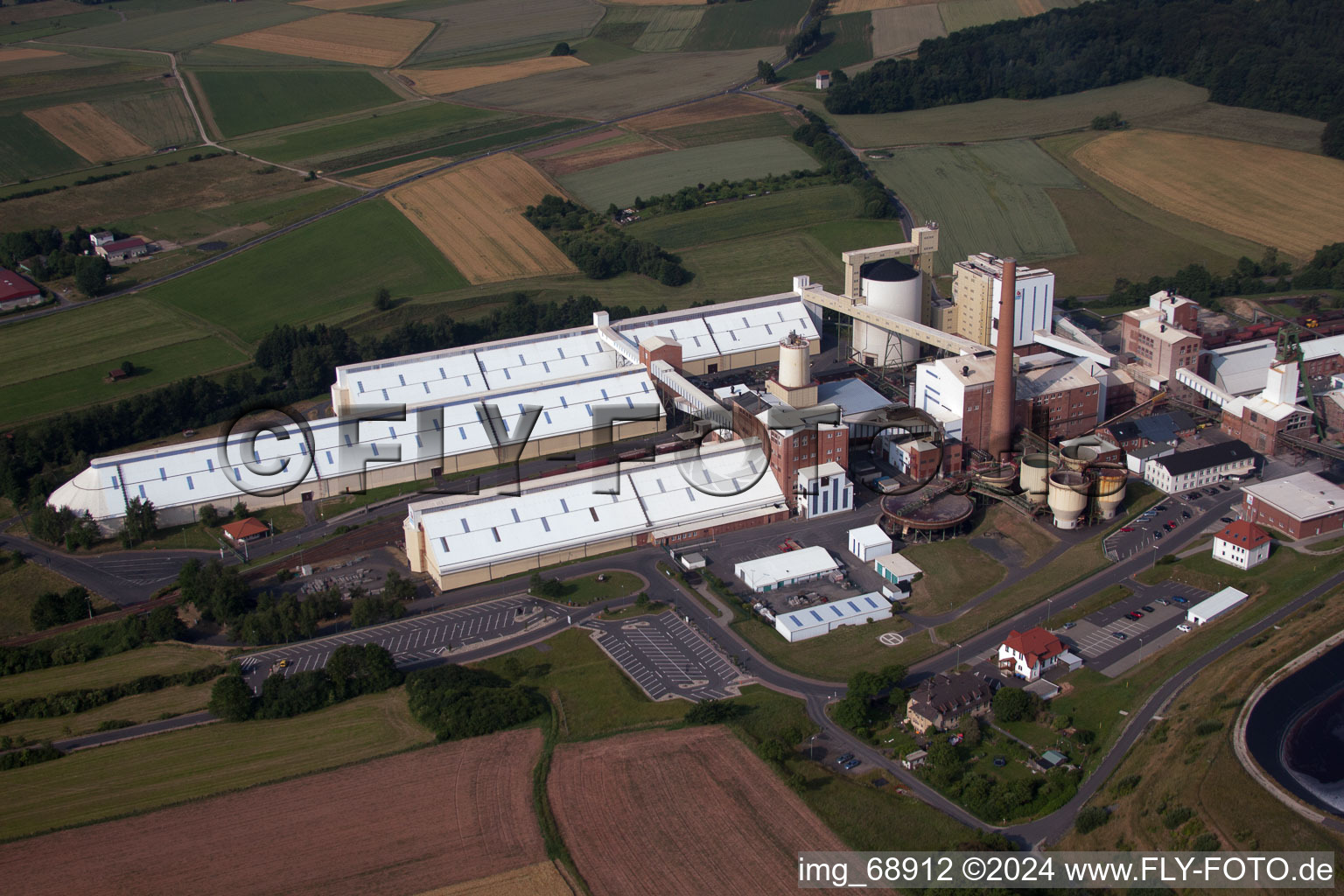 Oblique view of K+S Potash in Neuhof in the state Hesse, Germany