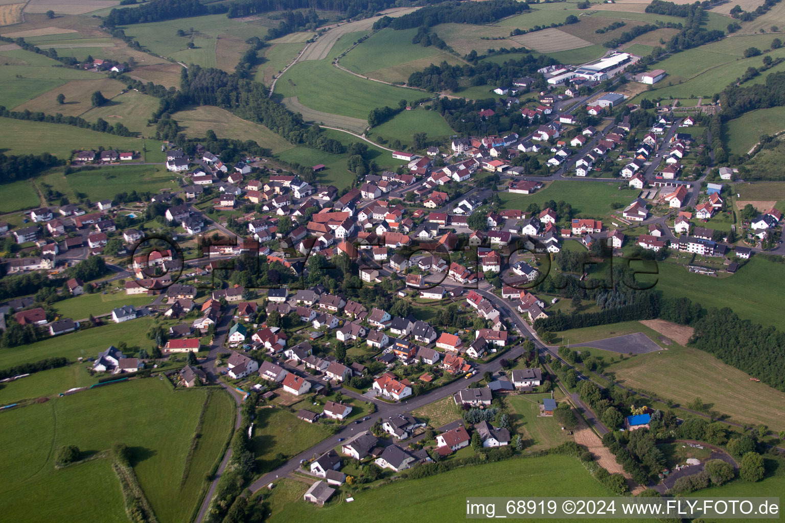 Village view in the district Hauswurz in Neuhof in the state Hesse, Germany