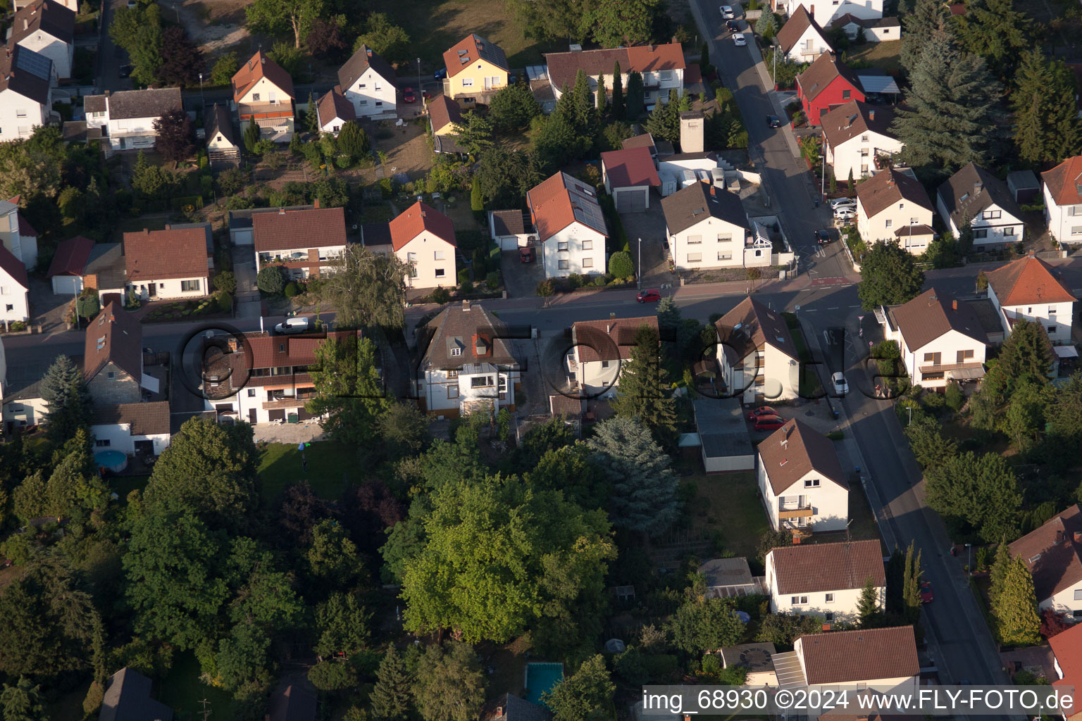 Bird's eye view of District Dannstadt in Dannstadt-Schauernheim in the state Rhineland-Palatinate, Germany