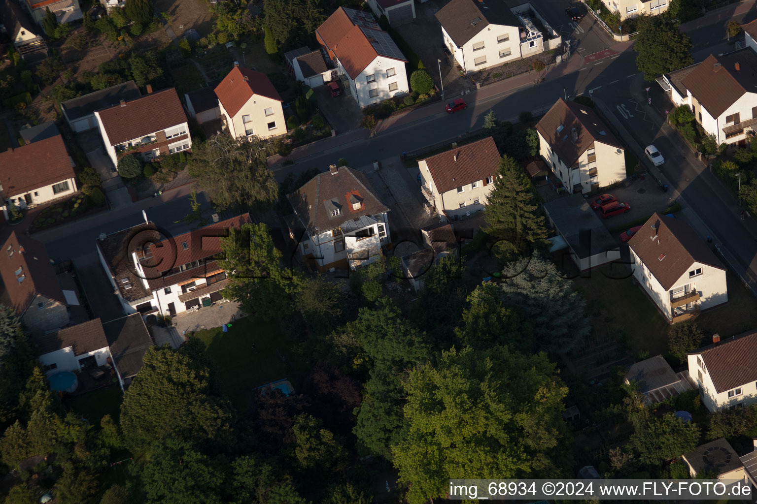 District Dannstadt in Dannstadt-Schauernheim in the state Rhineland-Palatinate, Germany seen from a drone