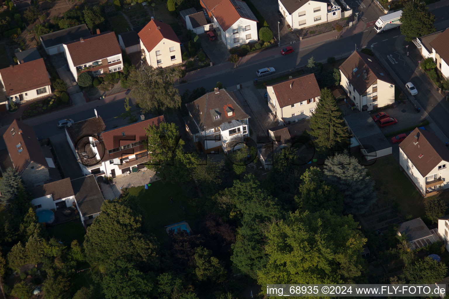 District Dannstadt in Dannstadt-Schauernheim in the state Rhineland-Palatinate, Germany from a drone