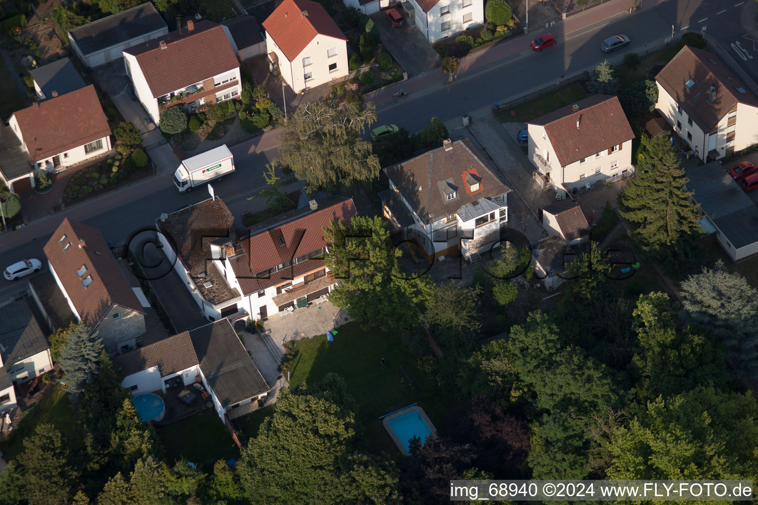 Oblique view of District Dannstadt in Dannstadt-Schauernheim in the state Rhineland-Palatinate, Germany