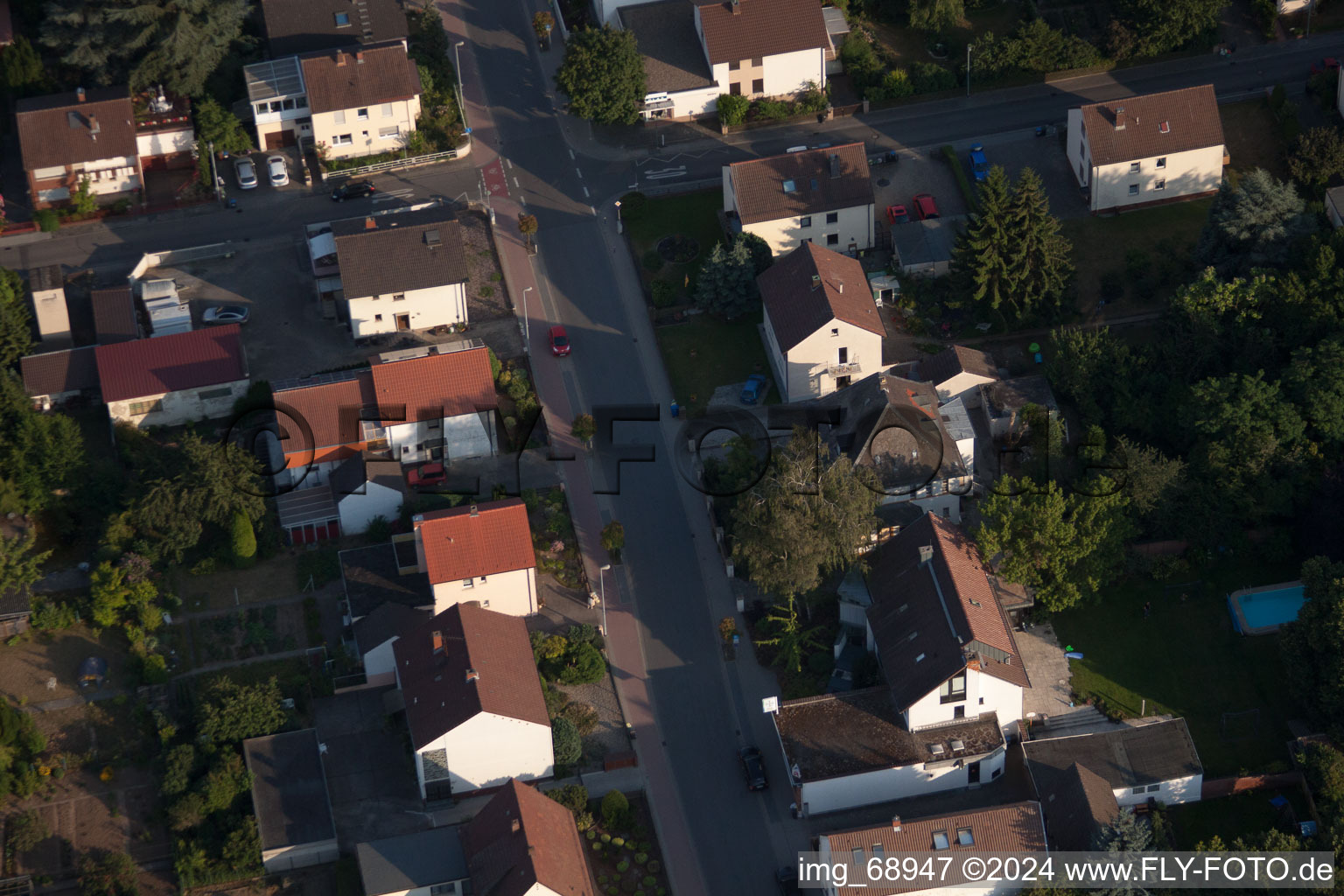 Bird's eye view of District Dannstadt in Dannstadt-Schauernheim in the state Rhineland-Palatinate, Germany