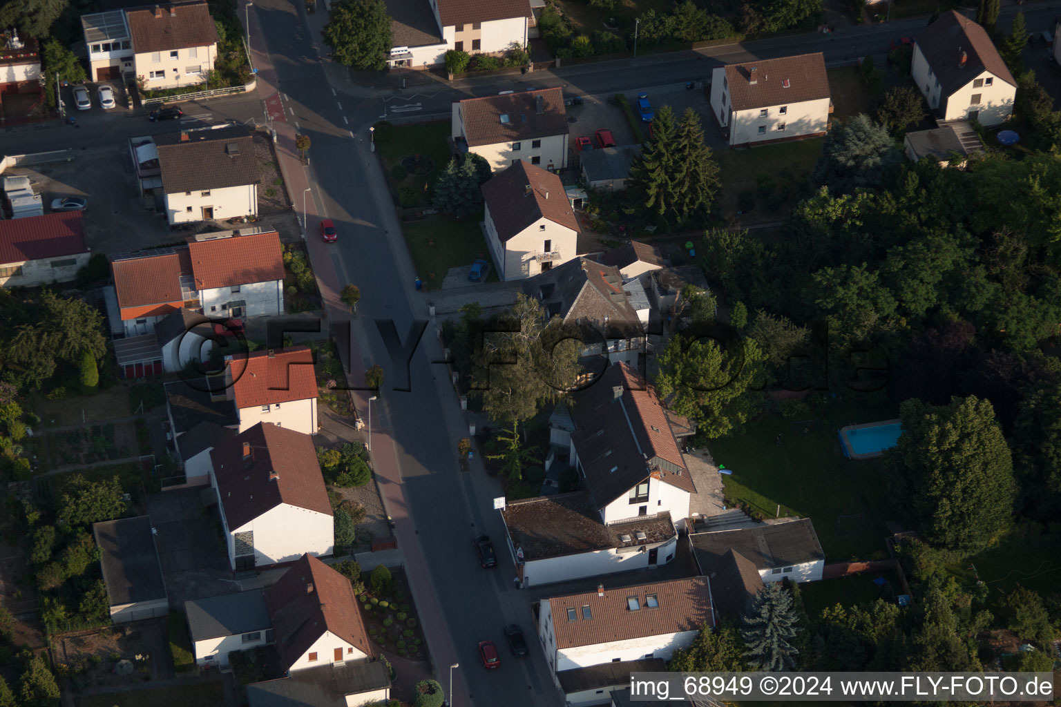 Bird's eye view of District Dannstadt in Dannstadt-Schauernheim in the state Rhineland-Palatinate, Germany