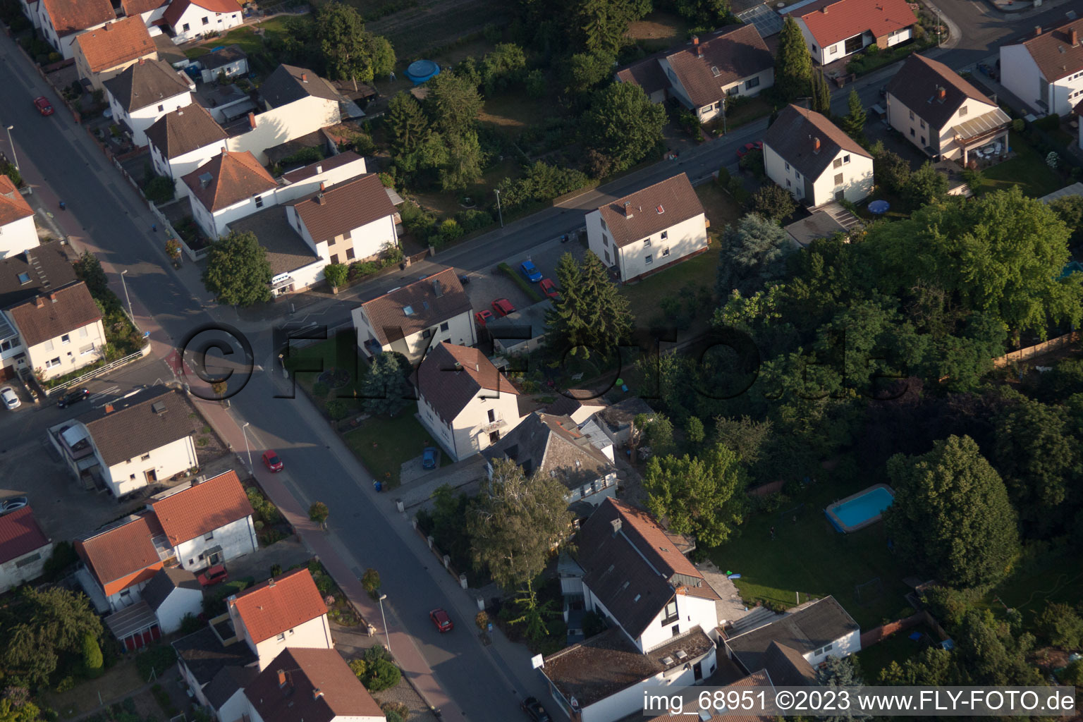 District Dannstadt in Dannstadt-Schauernheim in the state Rhineland-Palatinate, Germany viewn from the air