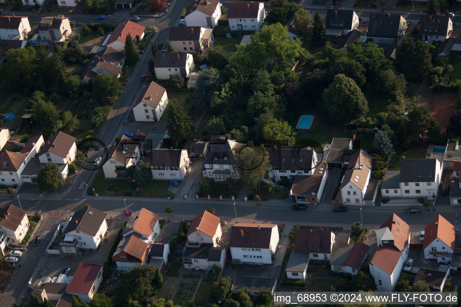 District Dannstadt in Dannstadt-Schauernheim in the state Rhineland-Palatinate, Germany from the drone perspective