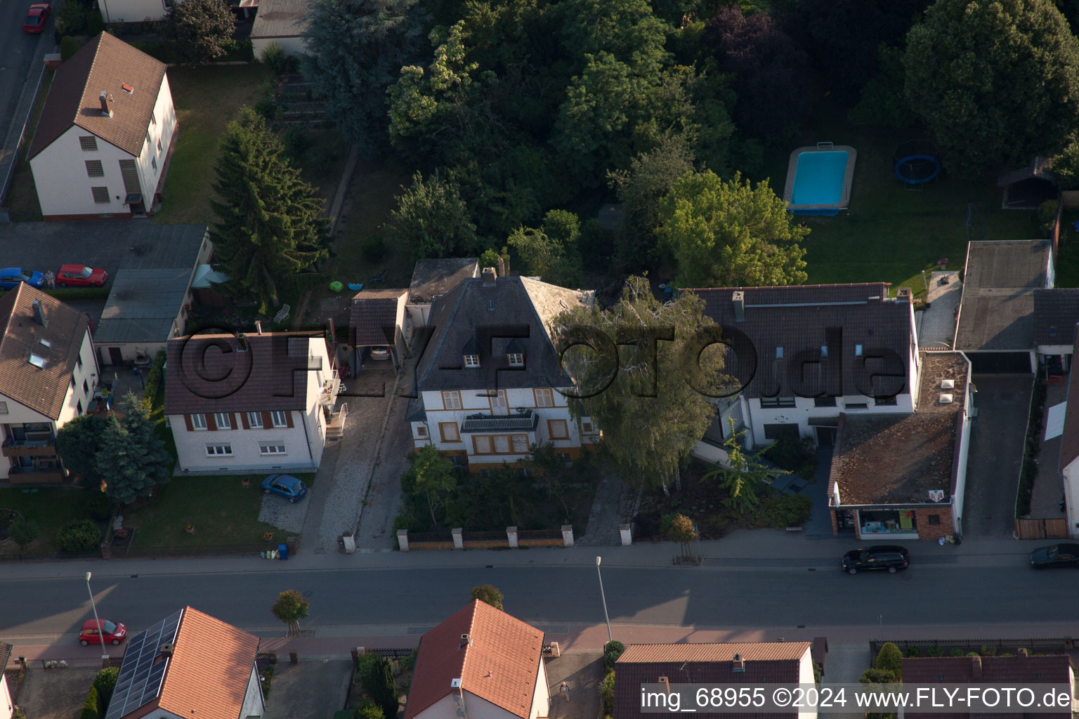 District Dannstadt in Dannstadt-Schauernheim in the state Rhineland-Palatinate, Germany from a drone