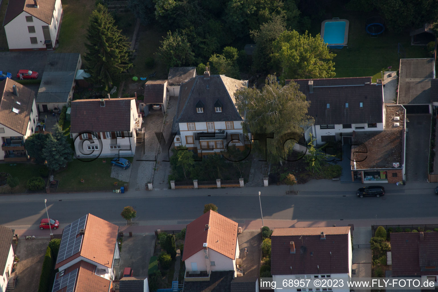 District Dannstadt in Dannstadt-Schauernheim in the state Rhineland-Palatinate, Germany from a drone