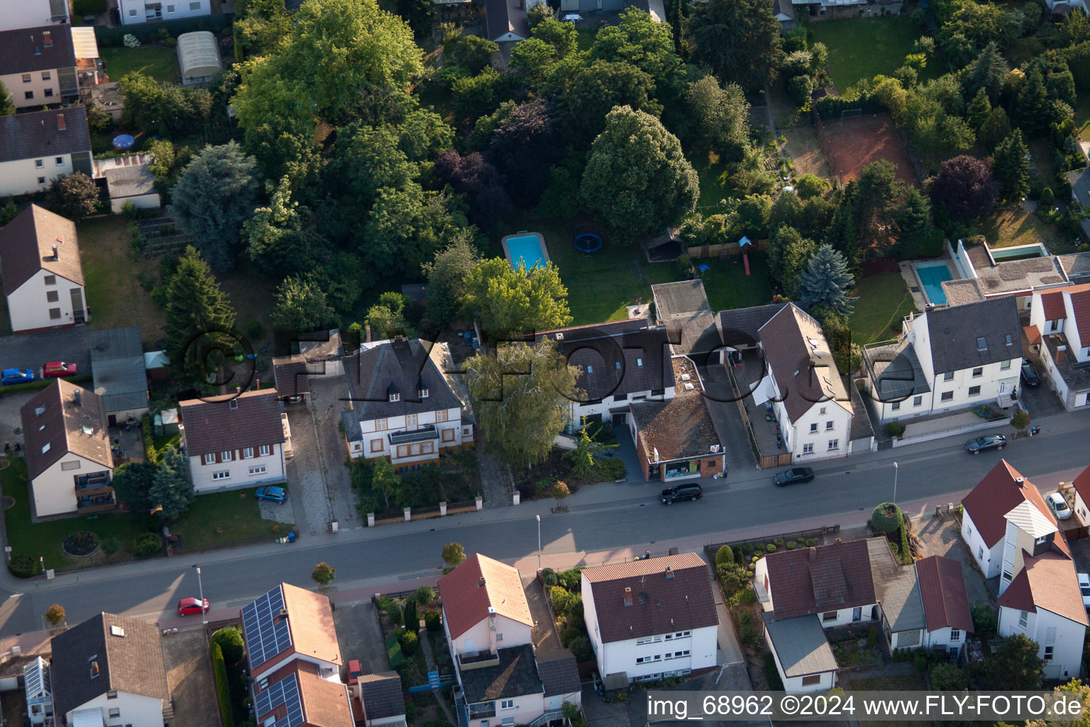 Oblique view of District Dannstadt in Dannstadt-Schauernheim in the state Rhineland-Palatinate, Germany