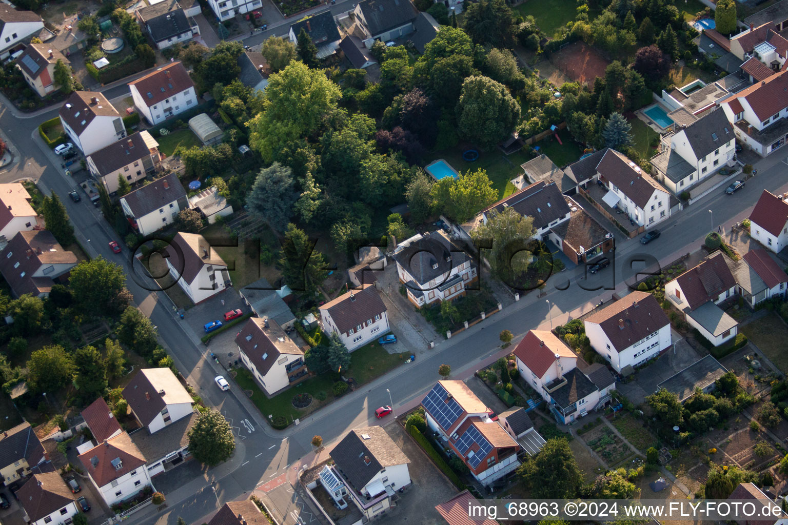 Aerial photograpy of District Dannstadt in Dannstadt-Schauernheim in the state Rhineland-Palatinate, Germany