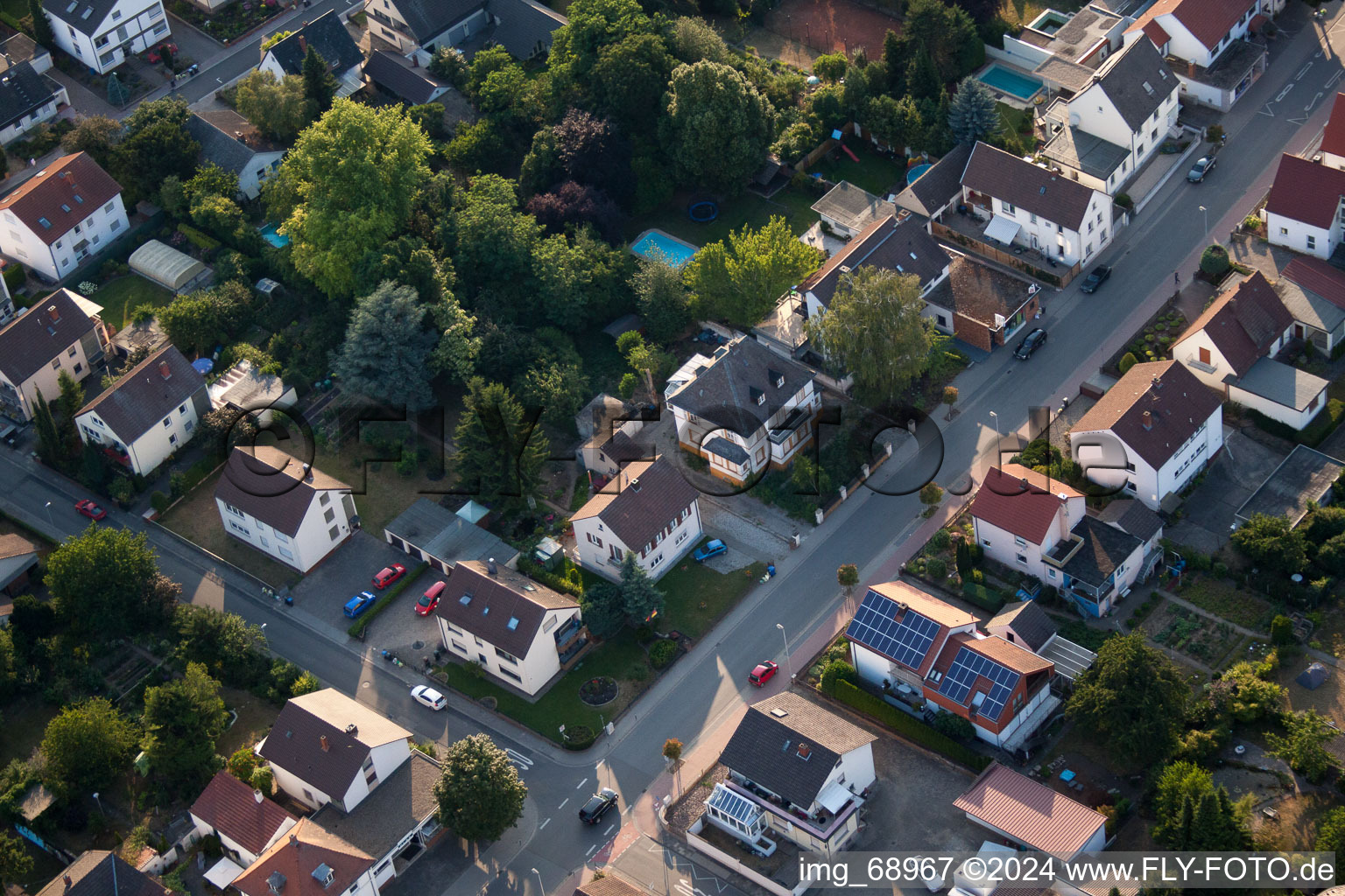 District Dannstadt in Dannstadt-Schauernheim in the state Rhineland-Palatinate, Germany from the plane