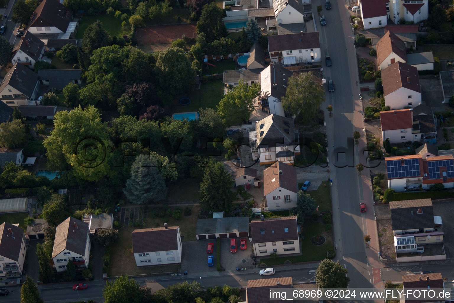 District Dannstadt in Dannstadt-Schauernheim in the state Rhineland-Palatinate, Germany viewn from the air