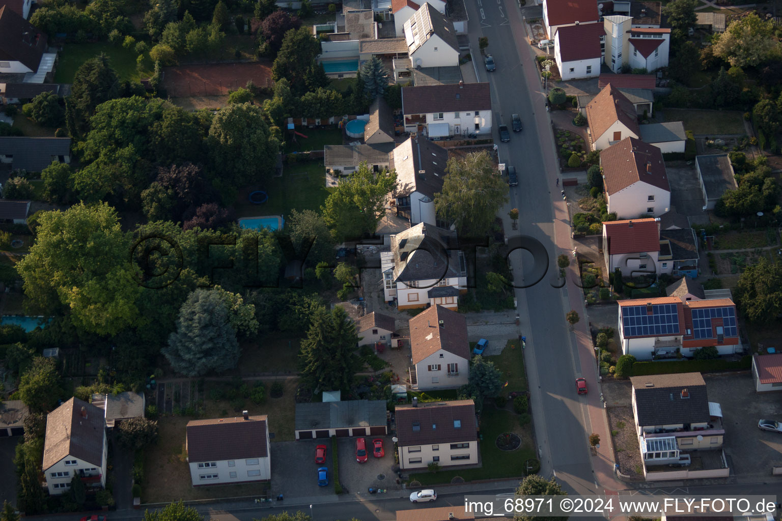 District Dannstadt in Dannstadt-Schauernheim in the state Rhineland-Palatinate, Germany viewn from the air