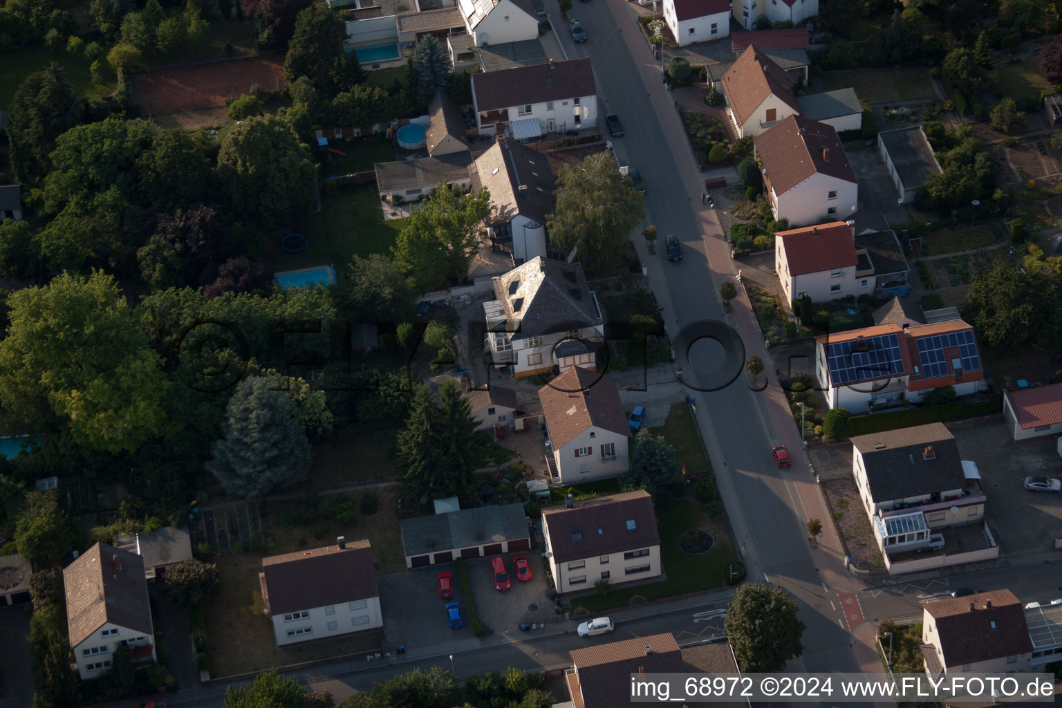 District Dannstadt in Dannstadt-Schauernheim in the state Rhineland-Palatinate, Germany from the drone perspective