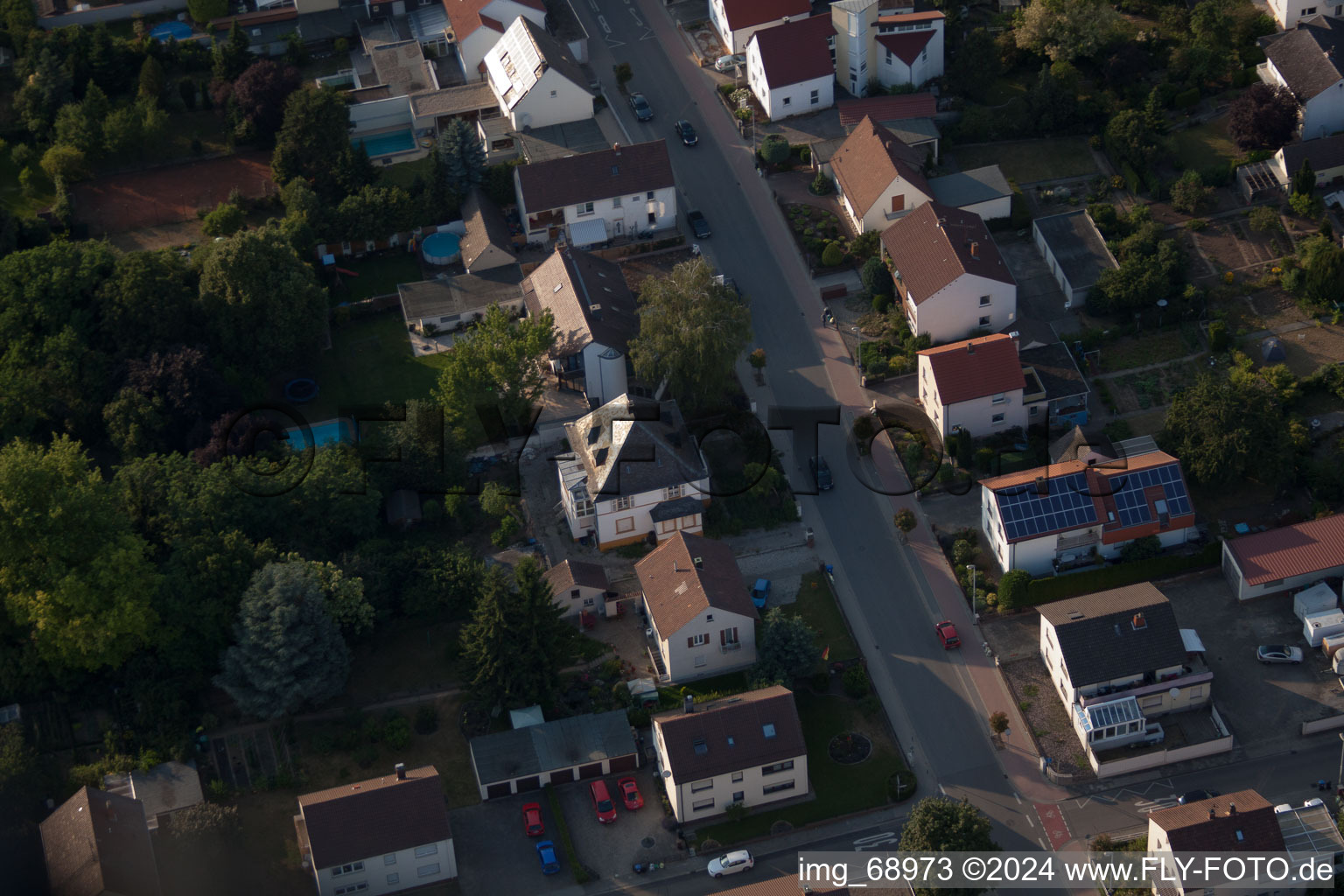 District Dannstadt in Dannstadt-Schauernheim in the state Rhineland-Palatinate, Germany from a drone