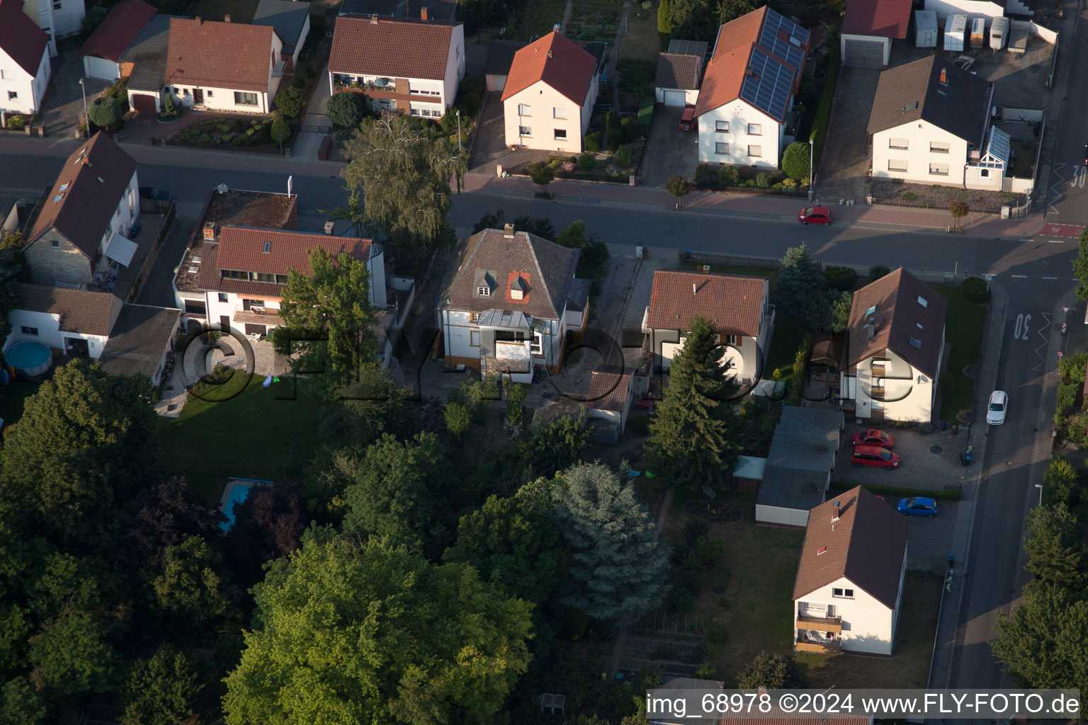 Oblique view of District Dannstadt in Dannstadt-Schauernheim in the state Rhineland-Palatinate, Germany