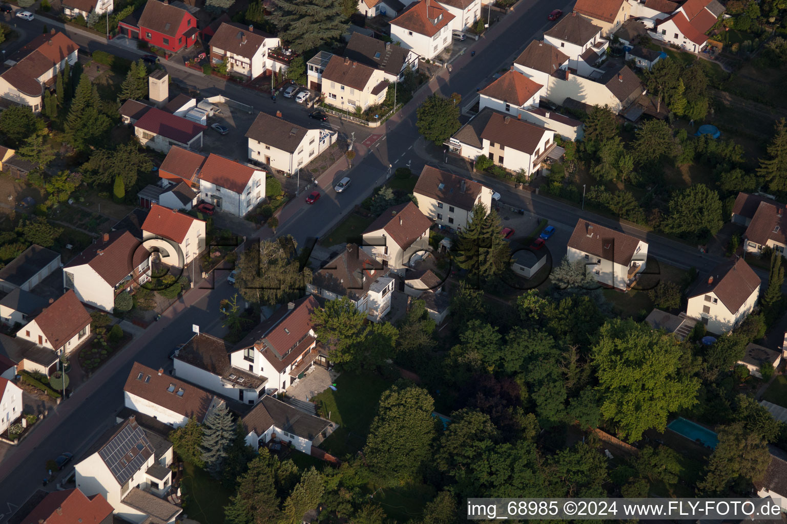 Bird's eye view of District Dannstadt in Dannstadt-Schauernheim in the state Rhineland-Palatinate, Germany