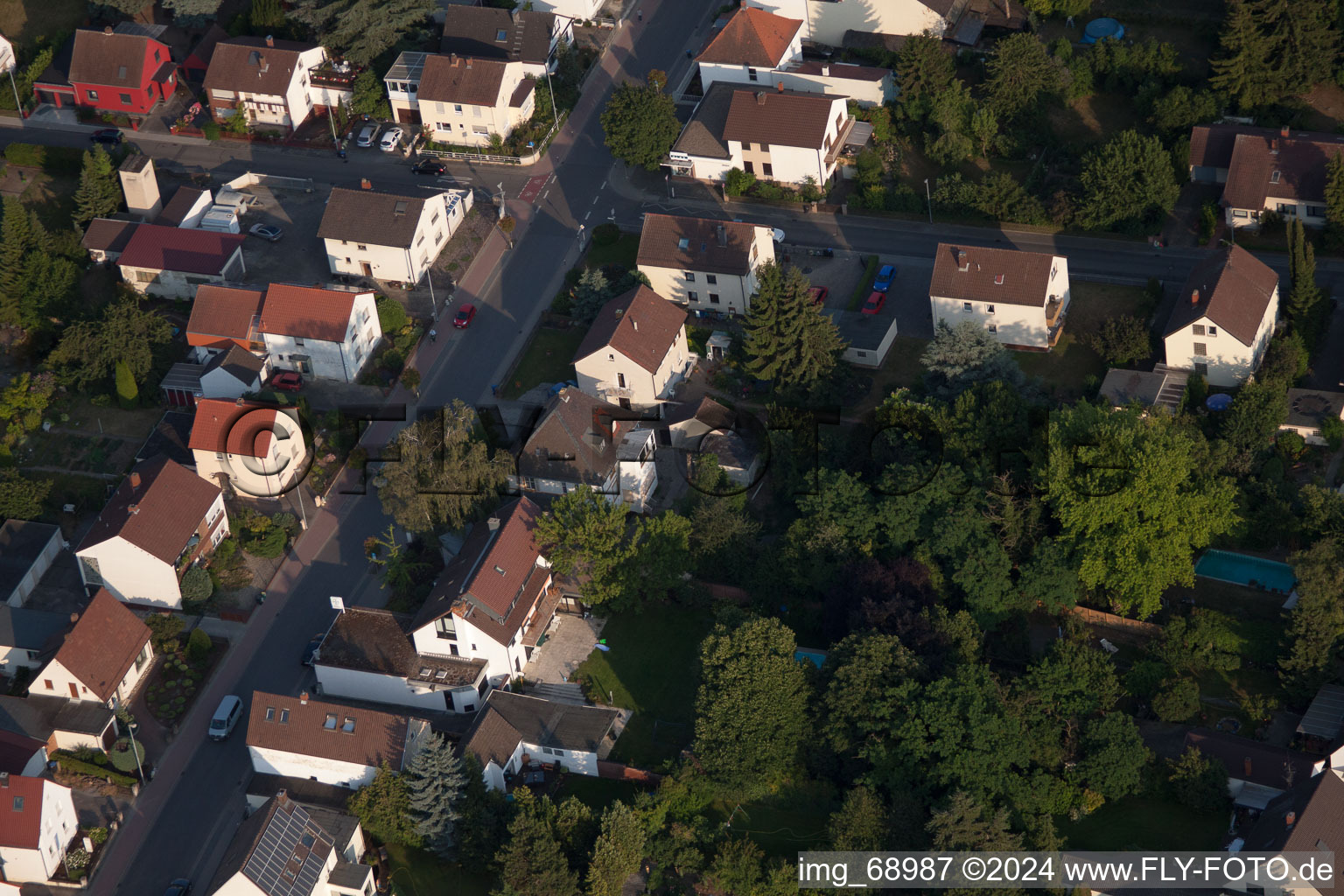 District Dannstadt in Dannstadt-Schauernheim in the state Rhineland-Palatinate, Germany from the drone perspective