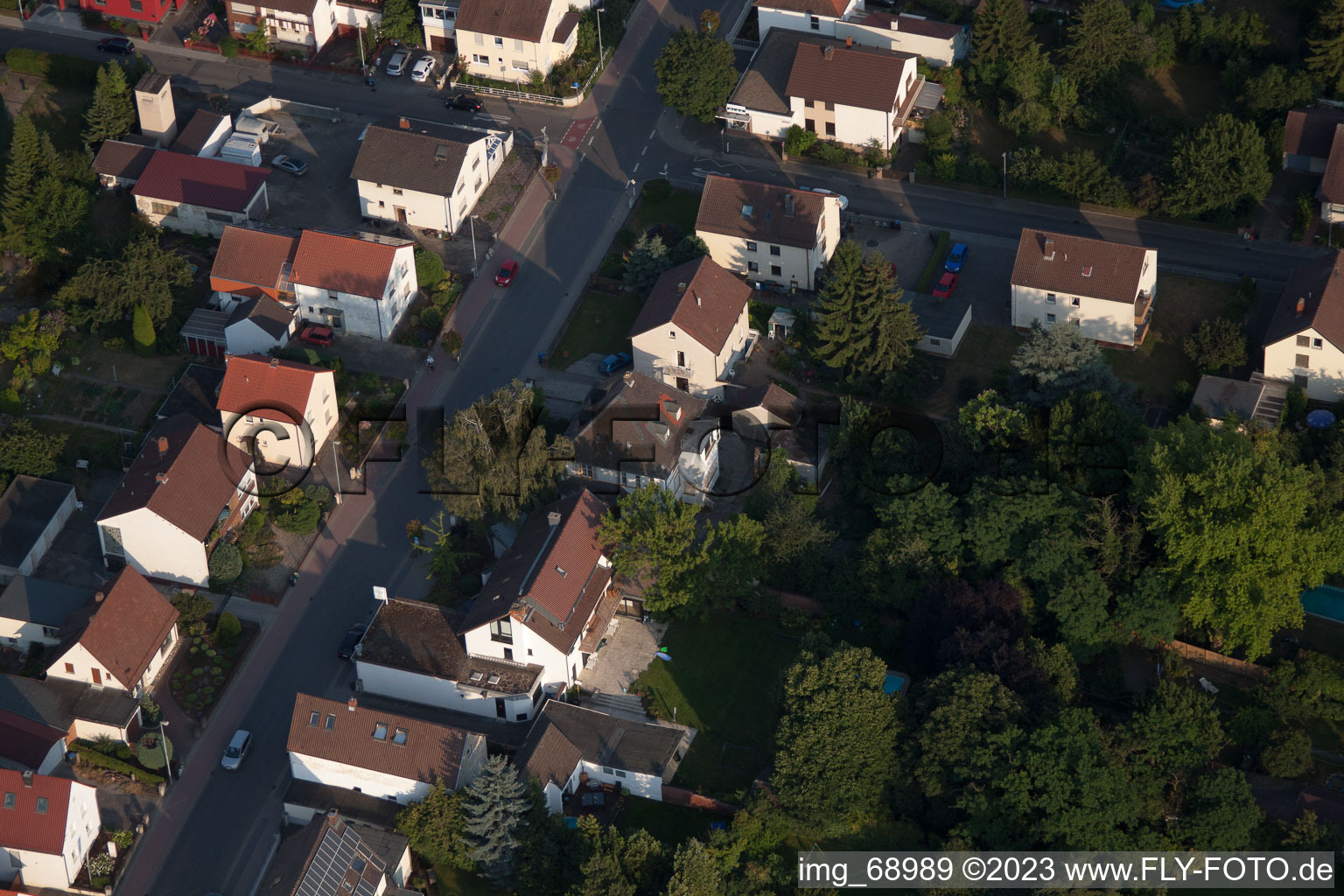 District Dannstadt in Dannstadt-Schauernheim in the state Rhineland-Palatinate, Germany from the drone perspective