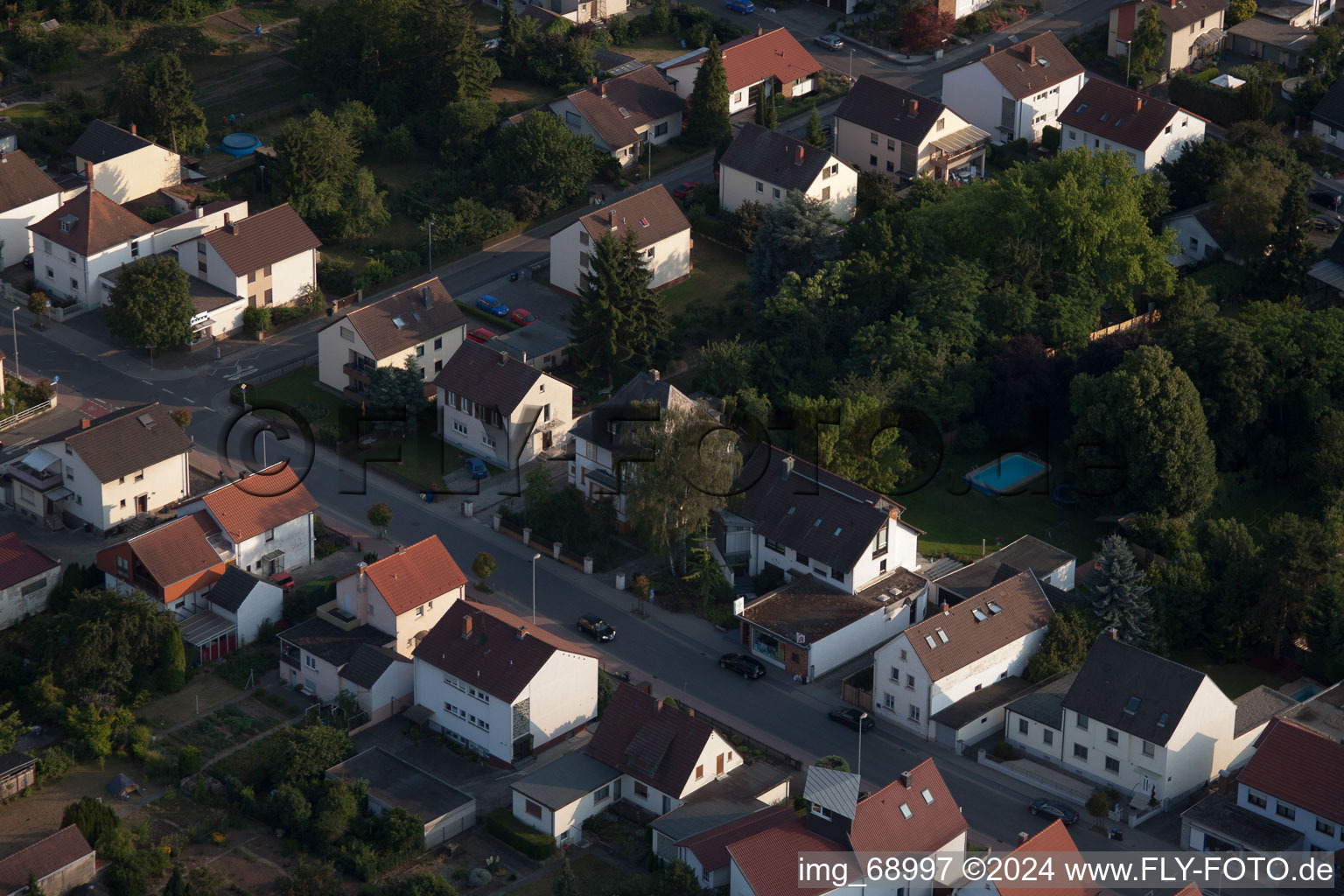 Oblique view of District Dannstadt in Dannstadt-Schauernheim in the state Rhineland-Palatinate, Germany