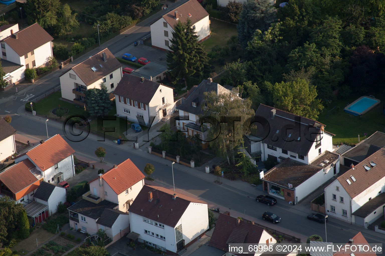 District Dannstadt in Dannstadt-Schauernheim in the state Rhineland-Palatinate, Germany from above