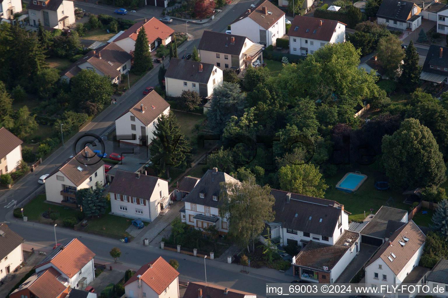 District Dannstadt in Dannstadt-Schauernheim in the state Rhineland-Palatinate, Germany from the plane