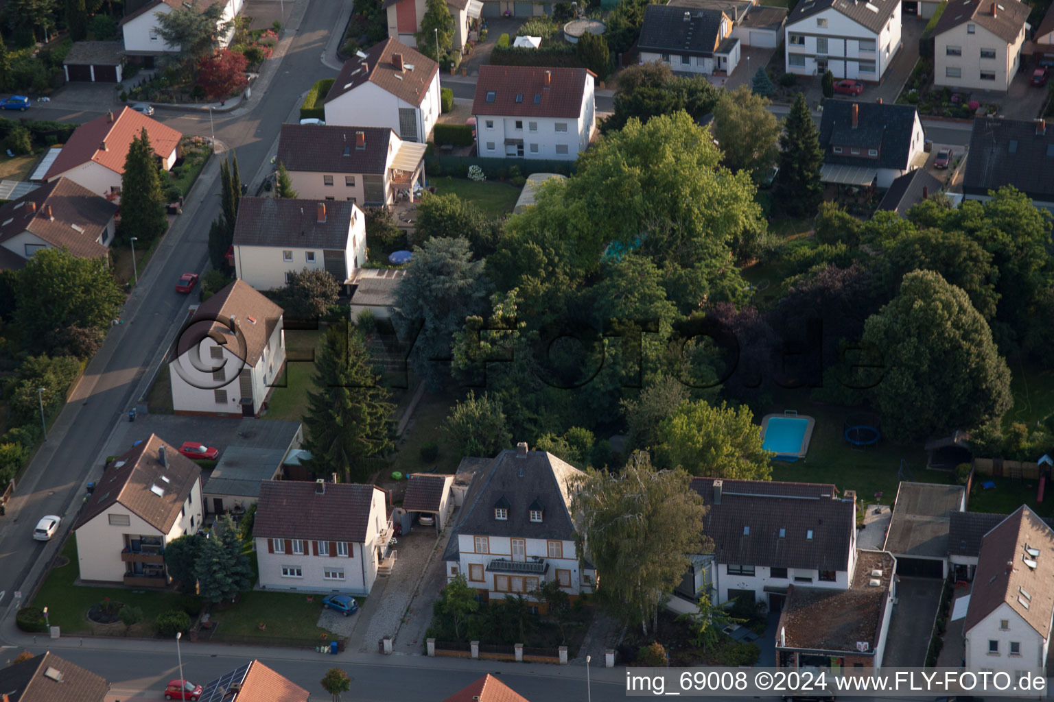 District Dannstadt in Dannstadt-Schauernheim in the state Rhineland-Palatinate, Germany from the plane