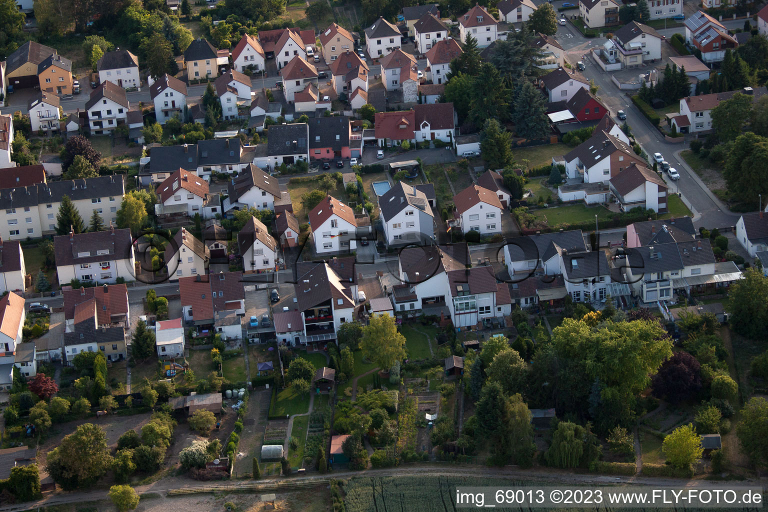 Drone recording of District Dannstadt in Dannstadt-Schauernheim in the state Rhineland-Palatinate, Germany