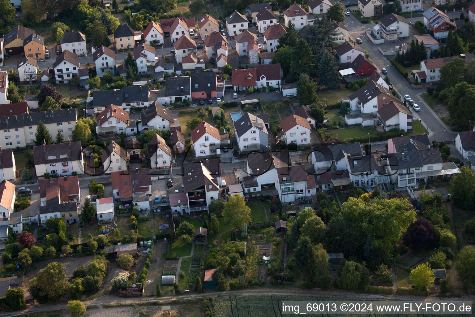 District Dannstadt in Dannstadt-Schauernheim in the state Rhineland-Palatinate, Germany from the drone perspective