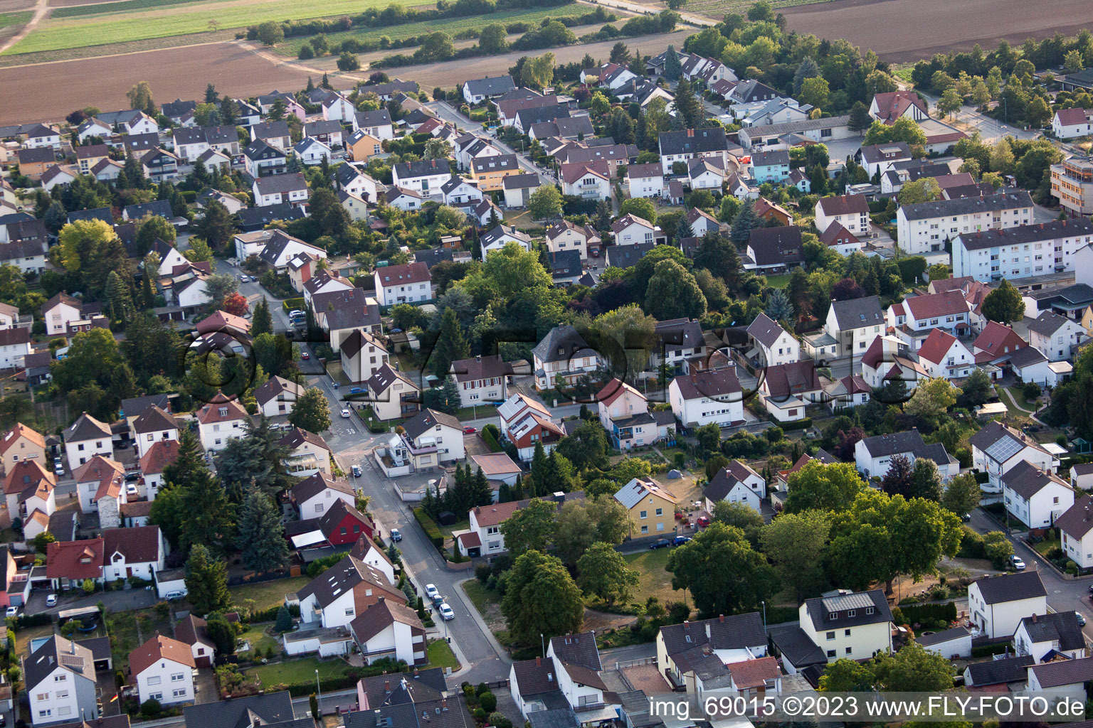 Drone image of District Dannstadt in Dannstadt-Schauernheim in the state Rhineland-Palatinate, Germany
