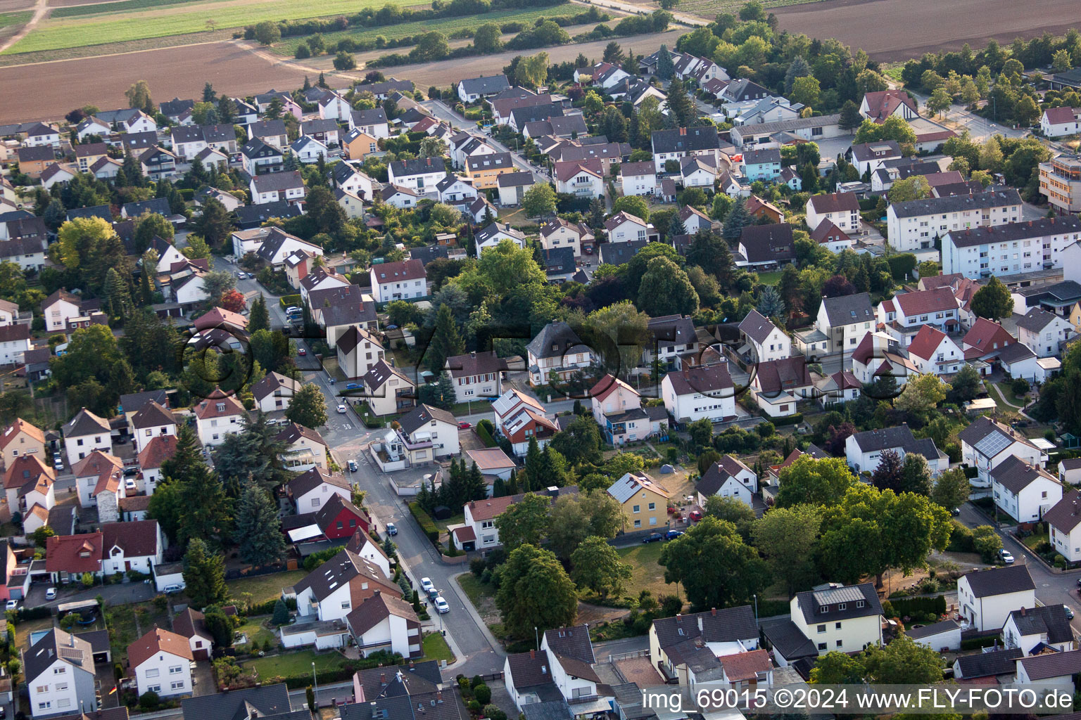 District Dannstadt in Dannstadt-Schauernheim in the state Rhineland-Palatinate, Germany from a drone