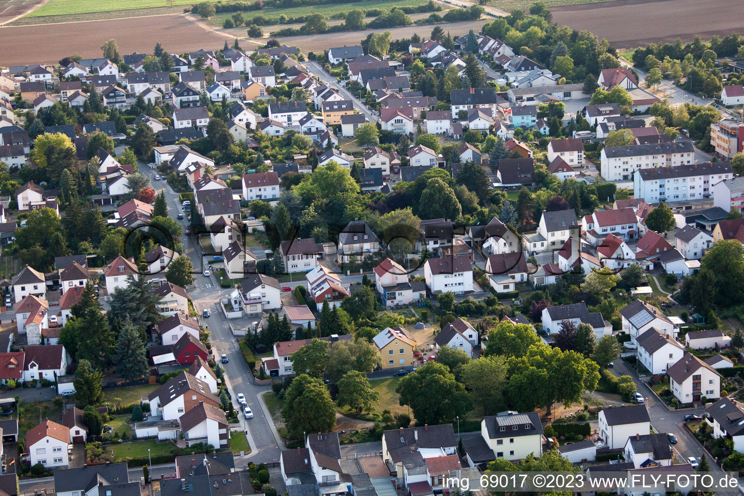 District Dannstadt in Dannstadt-Schauernheim in the state Rhineland-Palatinate, Germany from a drone