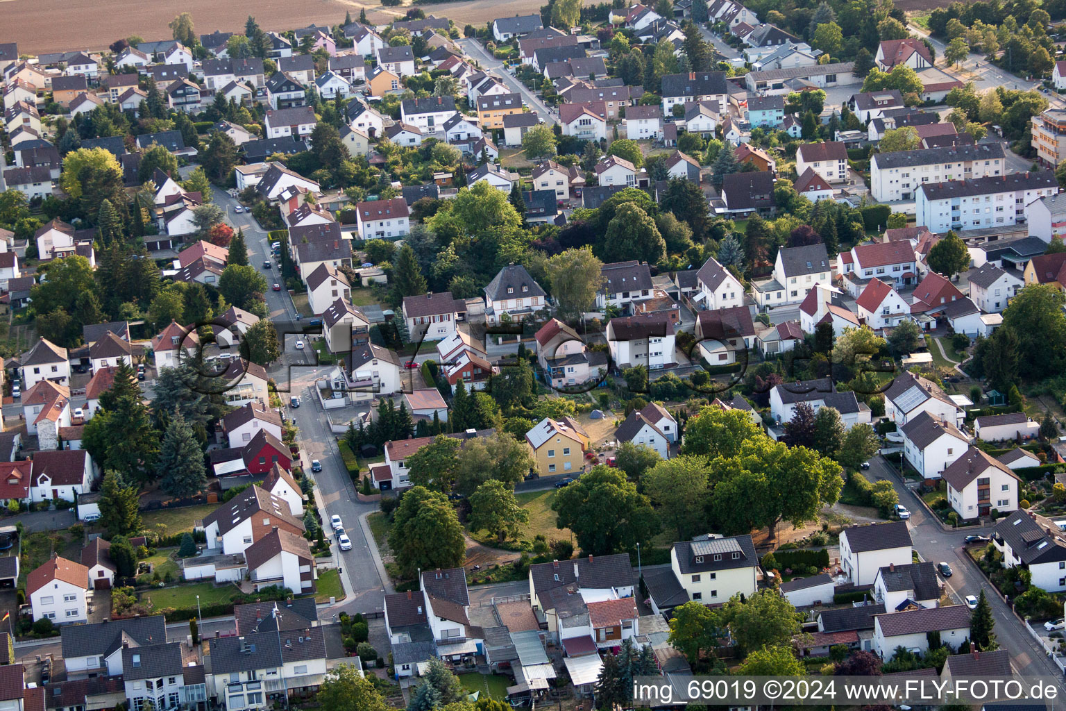 Oblique view of District Dannstadt in Dannstadt-Schauernheim in the state Rhineland-Palatinate, Germany