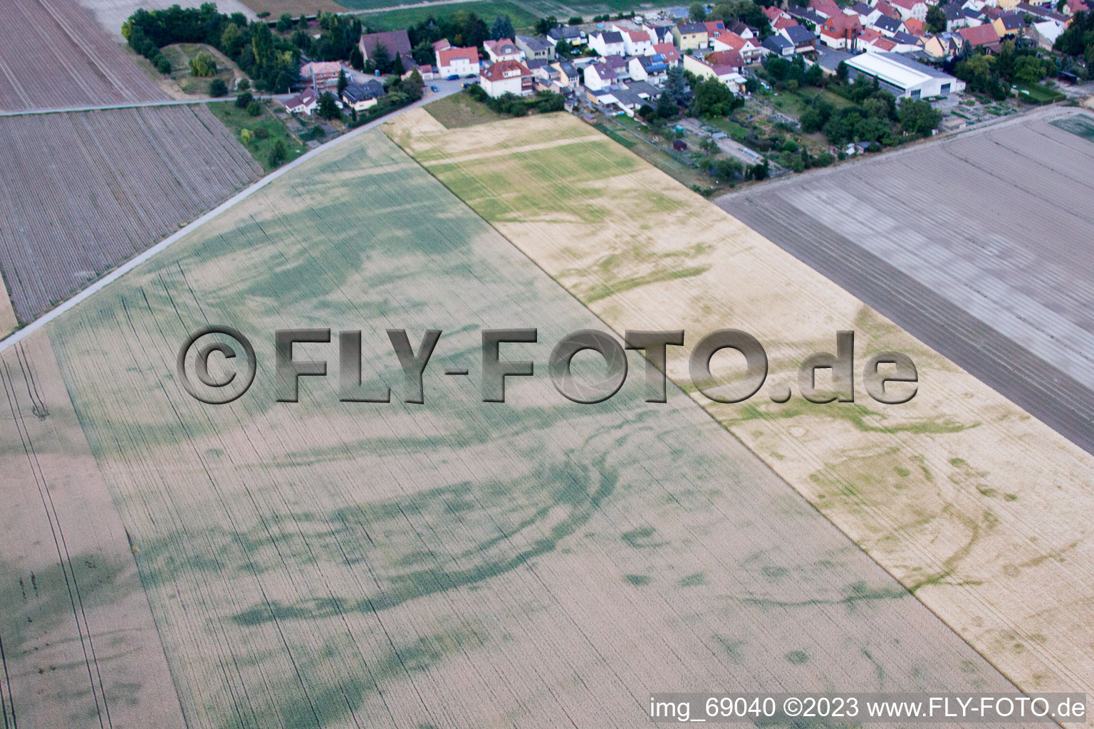 Aerial view of District Flomersheim in Frankenthal in the state Rhineland-Palatinate, Germany