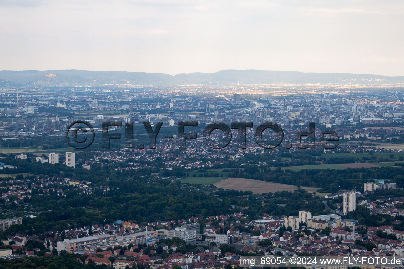 Drone image of Frankenthal in the state Rhineland-Palatinate, Germany