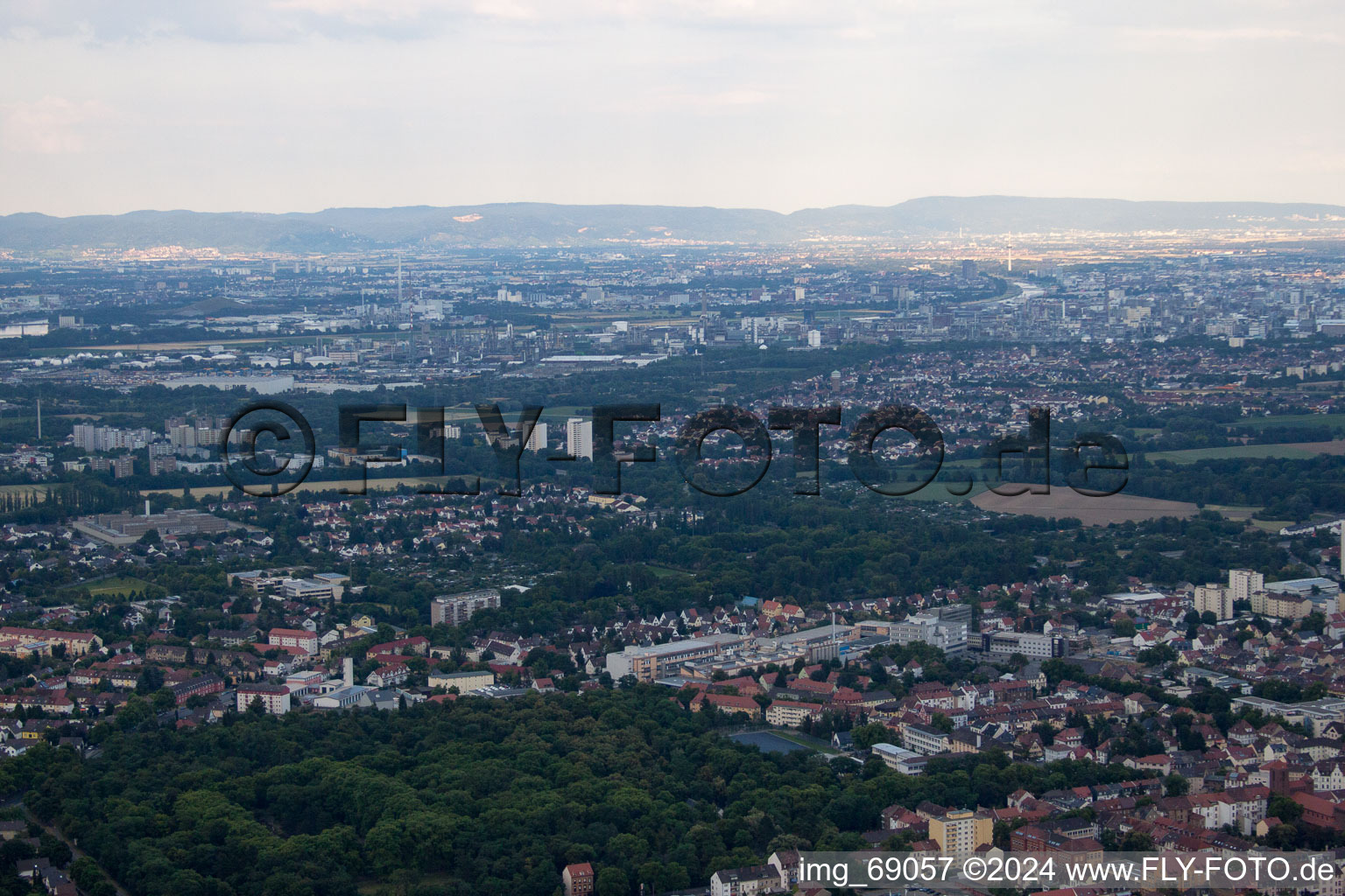 Frankenthal in the state Rhineland-Palatinate, Germany from the drone perspective