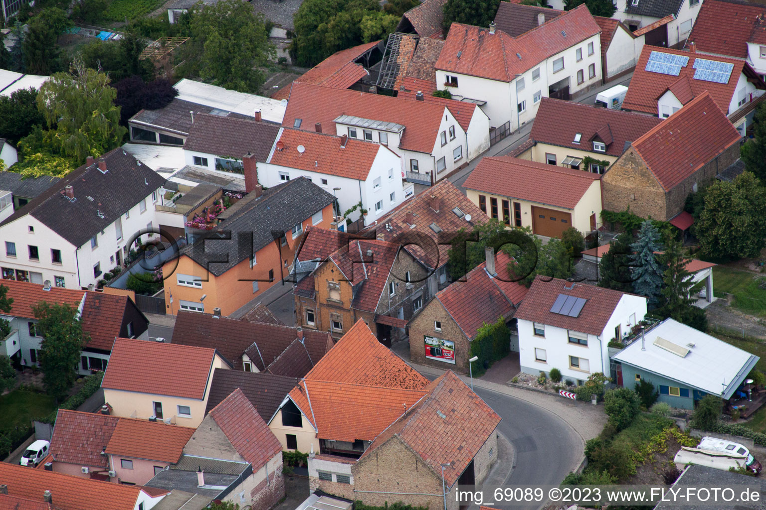 District Bobenheim in Bobenheim-Roxheim in the state Rhineland-Palatinate, Germany out of the air