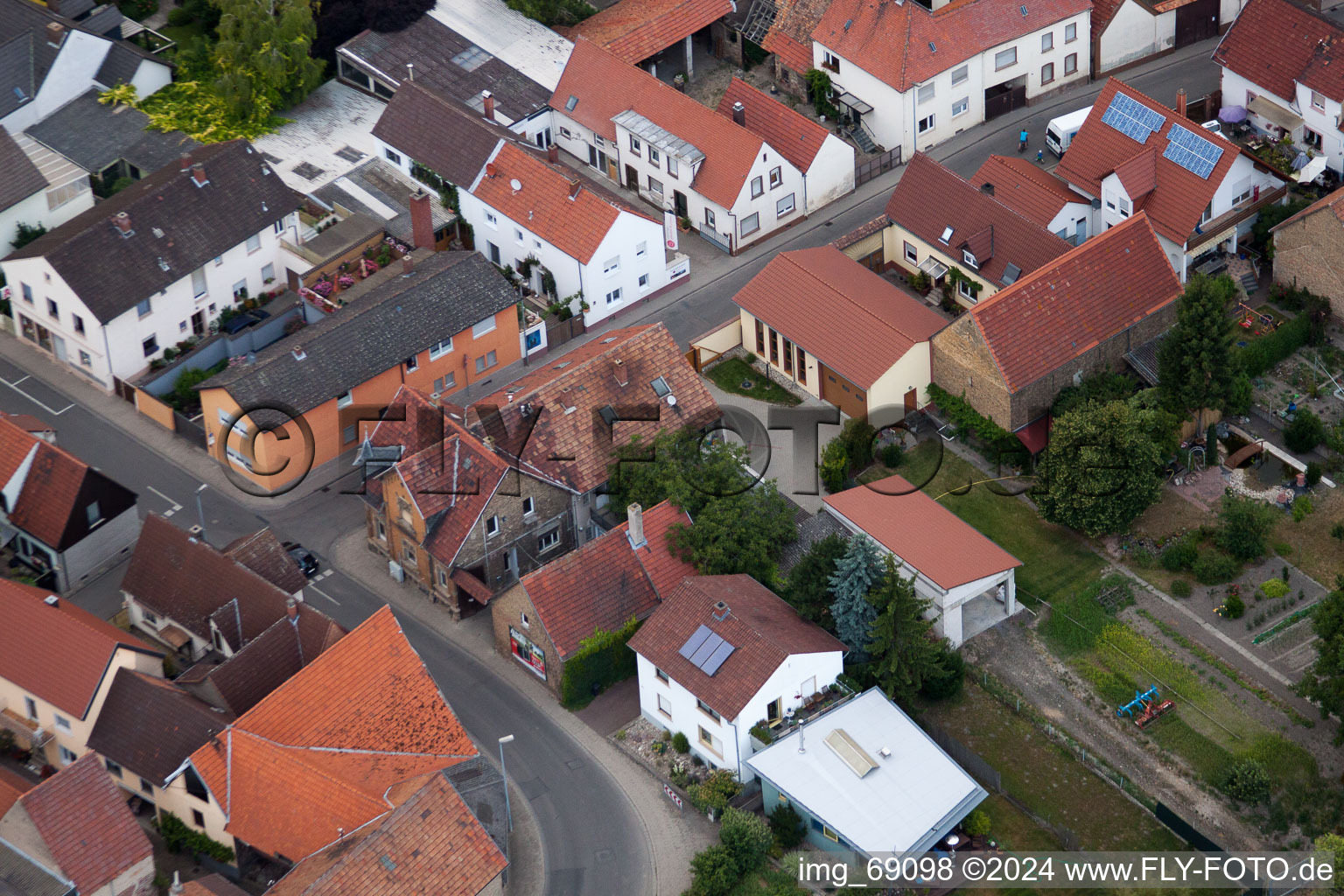 Drone image of District Bobenheim in Bobenheim-Roxheim in the state Rhineland-Palatinate, Germany