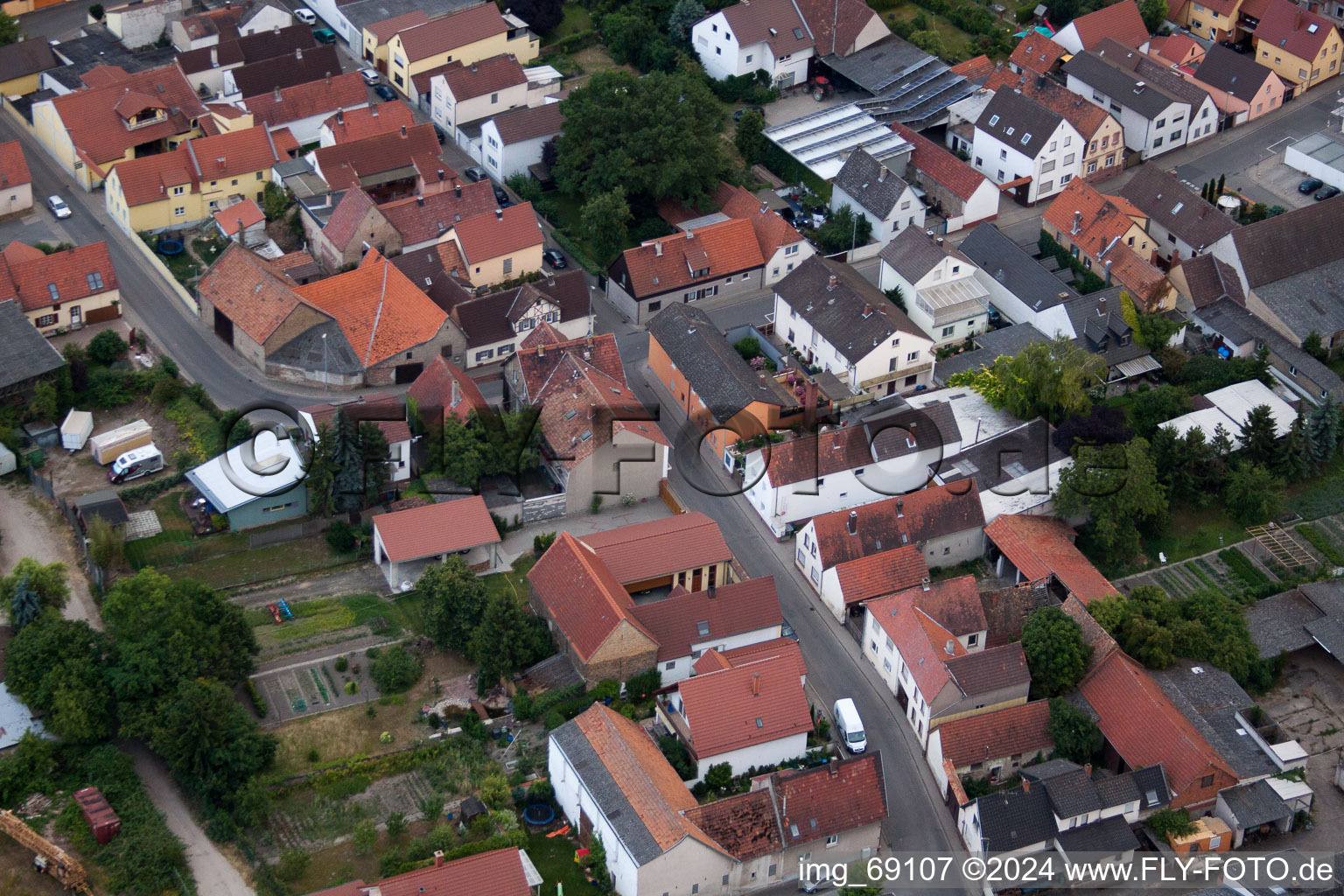 Aerial view of District Bobenheim in Bobenheim-Roxheim in the state Rhineland-Palatinate, Germany