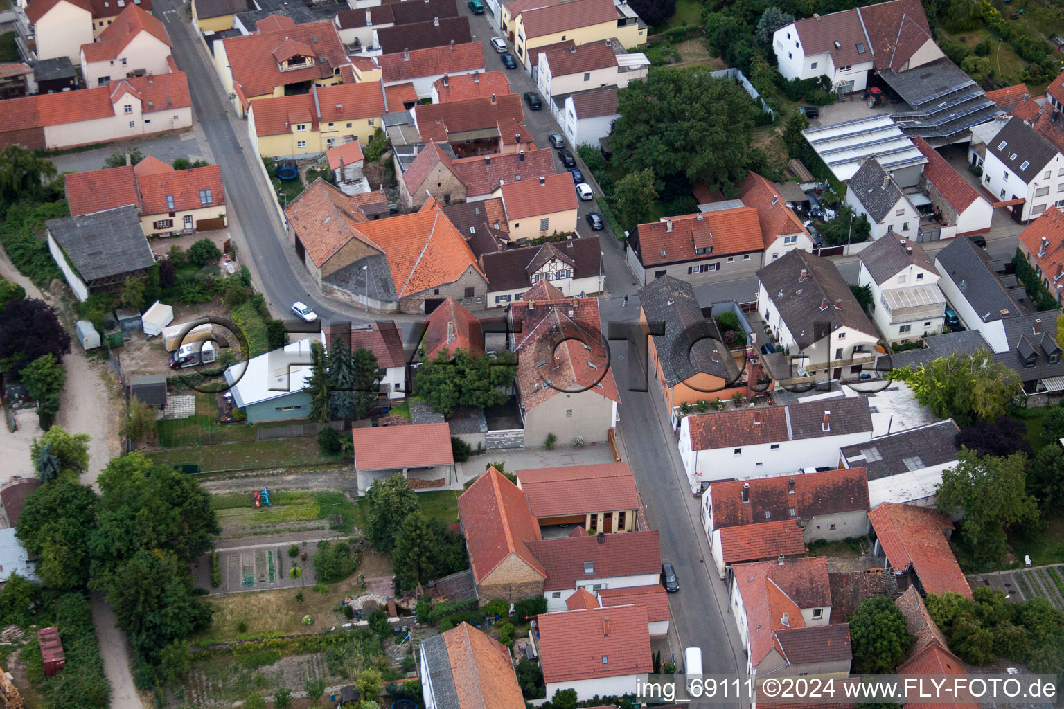 District Bobenheim in Bobenheim-Roxheim in the state Rhineland-Palatinate, Germany out of the air