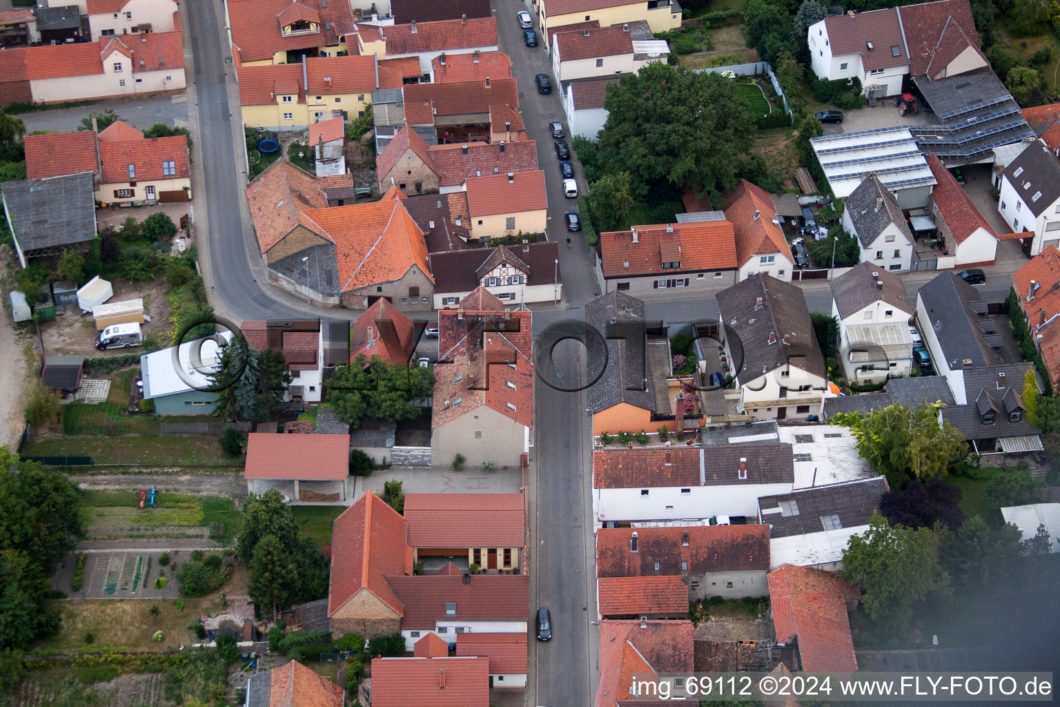 District Bobenheim in Bobenheim-Roxheim in the state Rhineland-Palatinate, Germany seen from above