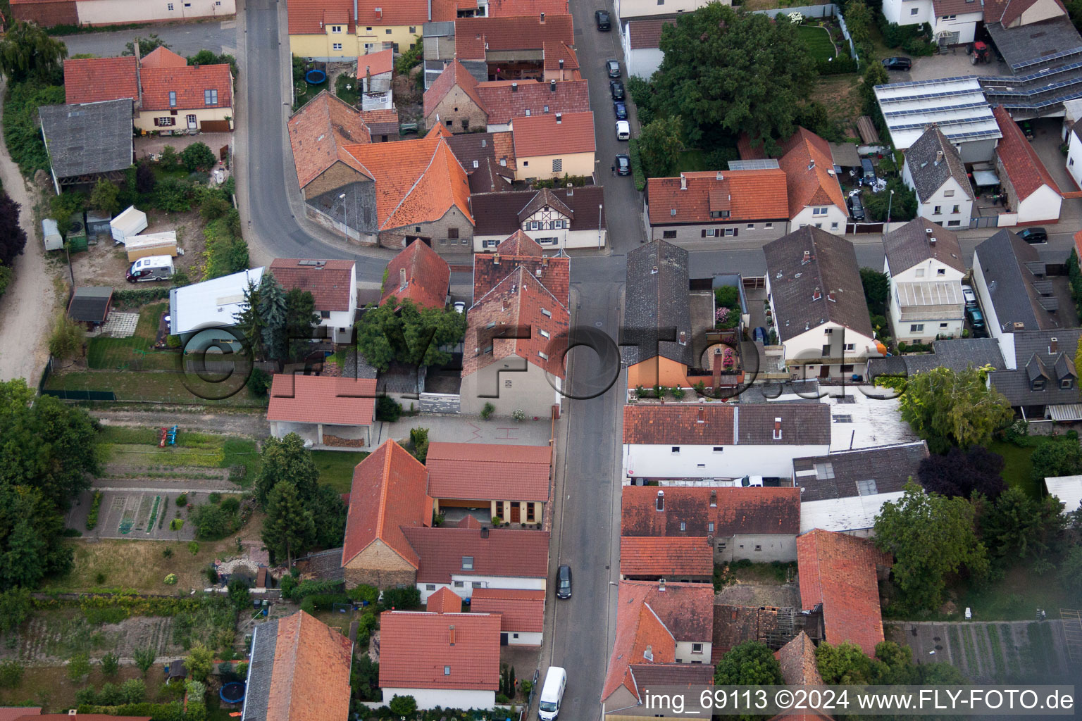 District Bobenheim in Bobenheim-Roxheim in the state Rhineland-Palatinate, Germany from the plane