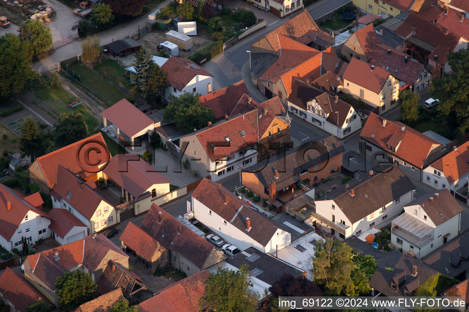 Drone image of District Bobenheim in Bobenheim-Roxheim in the state Rhineland-Palatinate, Germany