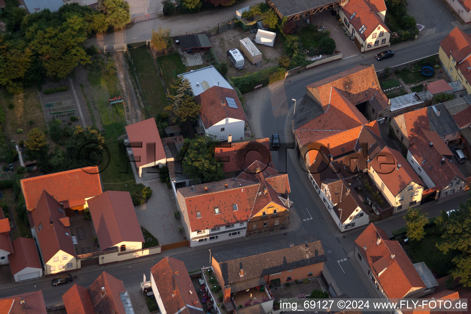 District Bobenheim in Bobenheim-Roxheim in the state Rhineland-Palatinate, Germany from a drone