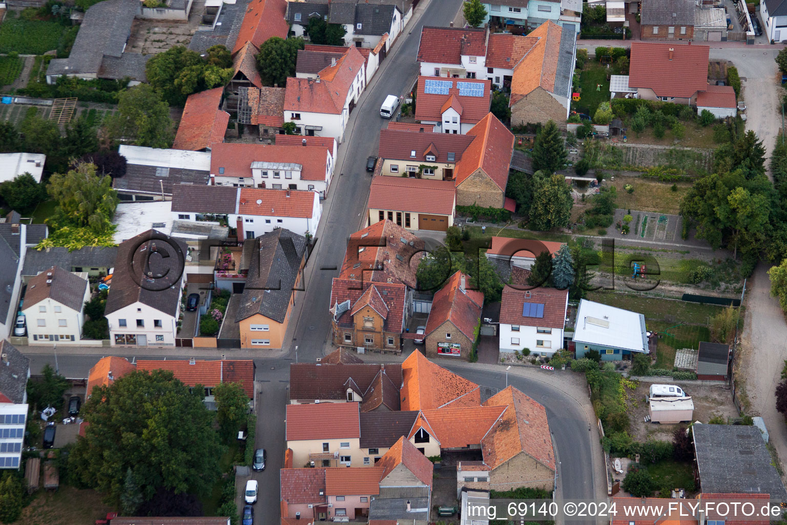 District Bobenheim in Bobenheim-Roxheim in the state Rhineland-Palatinate, Germany out of the air