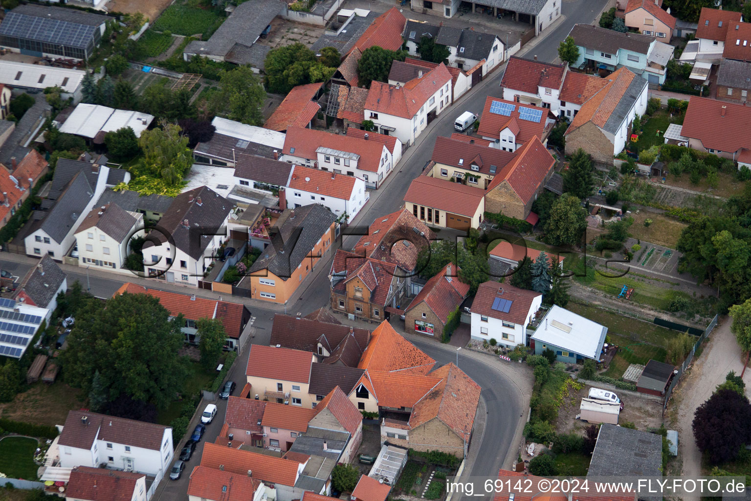 District Bobenheim in Bobenheim-Roxheim in the state Rhineland-Palatinate, Germany from the plane